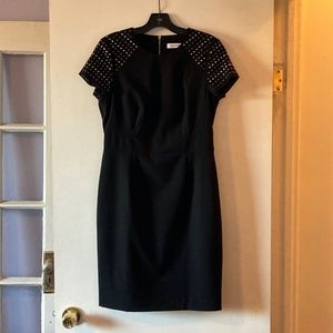 Calvin Klein Cocktail Dress with Metallic Shoulder Detail